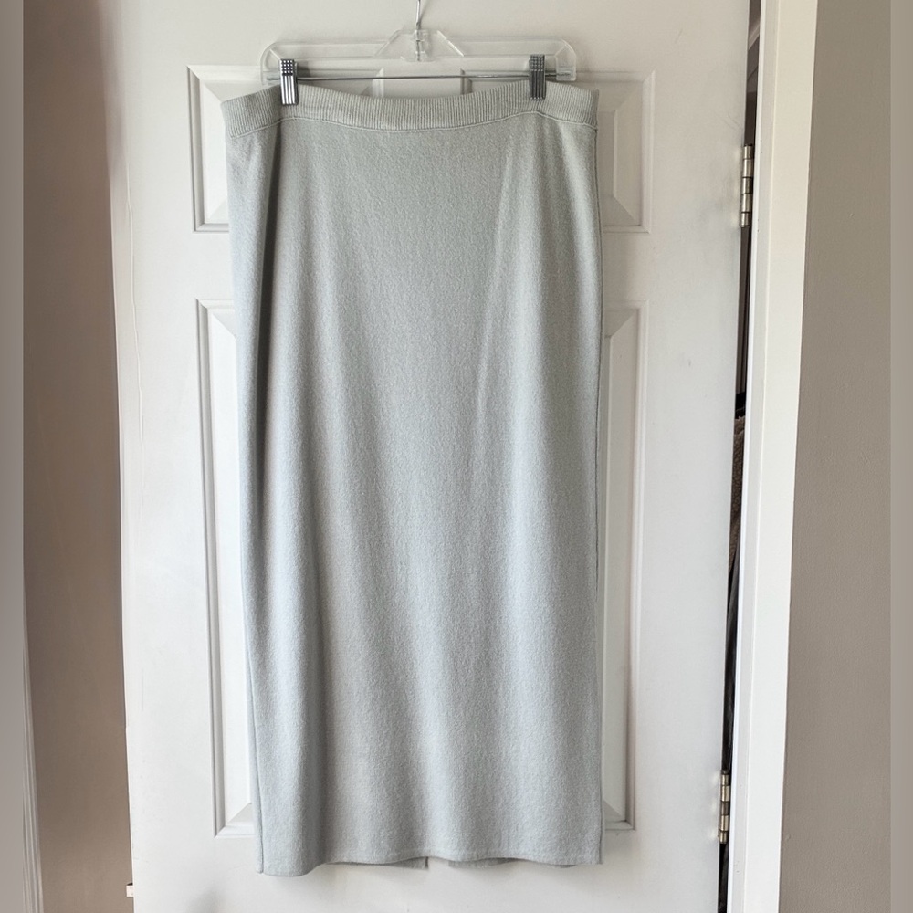 RODIER Knit Maxi Skirt Wool Angora Blend Light Gray Size EU44/US 12